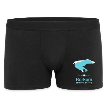Borkum | Design-Landkarte - Männer Boxer Shorts - Schwarz - Vorne
