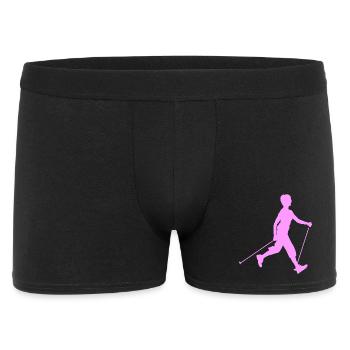 Hiker hiking with Nordic walking - Men's Boxer Shorts - black - Front