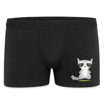 cute raccoon in comic style to love - Men's Boxer Shorts - black - Front