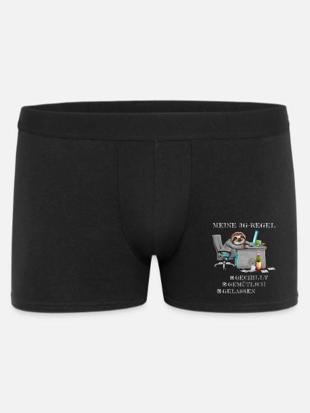 Faultier 3G Regel Bürohumor Geschenk Kollege - Männer Boxer Shorts - Schwarz
