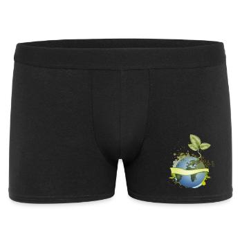 La graine dans la terre se déploie avec une bannière - Boxer Homme - noir - Devant