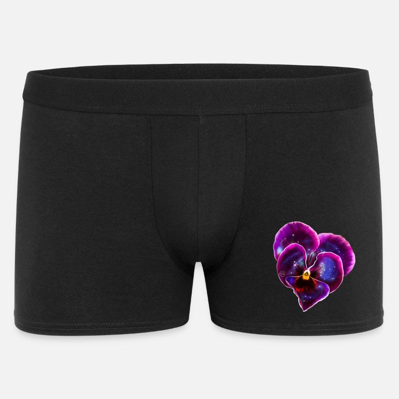 Veilchen in Herzform mit Galaxie - Männer Boxer Shorts - Schwarz