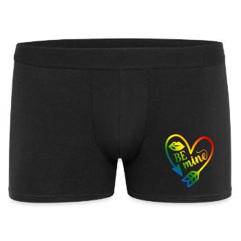 Valentinstag T-Shirt be mine Valentinstag - Männer Boxer Shorts - Schwarz - Vorne