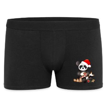 petit panda sucré pour Noël - Boxer Homme - noir - Devant