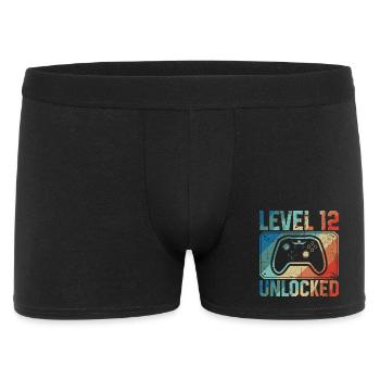 Level 12 – Freigeschalteter Controller T-Shirt - Männer Boxer Shorts - Schwarz - Vorne