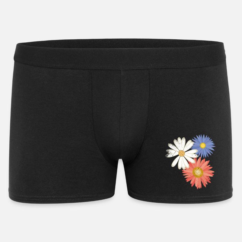 3 flowers - Männer Boxer Shorts - Schwarz