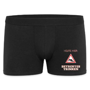 Betreutes Trinken - Männer Boxer Shorts - Schwarz - Vorne