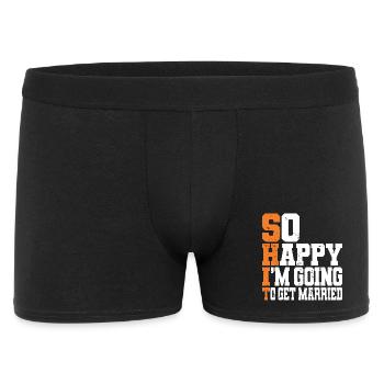 Drôle d’enterrement de vie de garçon Fiançailles Mariage Marié - Boxer Homme - noir - Devant