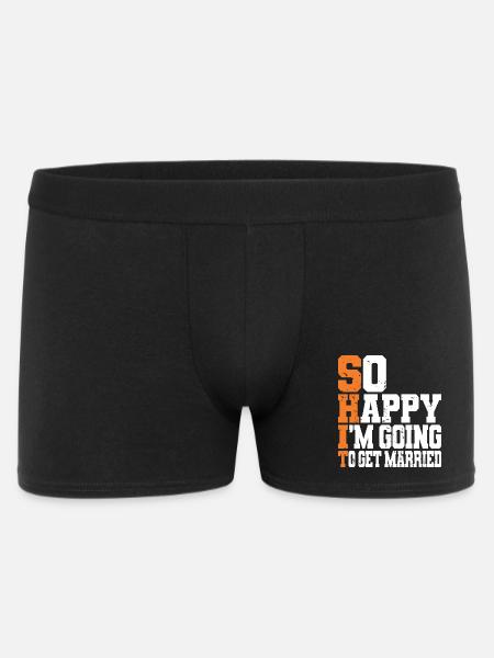 Sjov polterabend Forlovelse Bryllup Gift - Boxer Shorts til mænd - sort