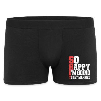 Drôle d’enterrement de vie de garçon Fiançailles Mariage Marié - Boxer Homme - noir - Devant