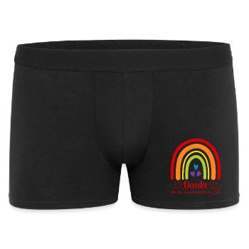 Danke für die wunderschöne Zeit Regenbogen Kita - Männer Boxer Shorts - Schwarz - Vorne