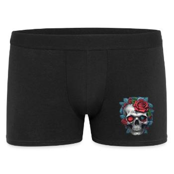 Skull with roses - Men's Boxer Shorts - black - Front