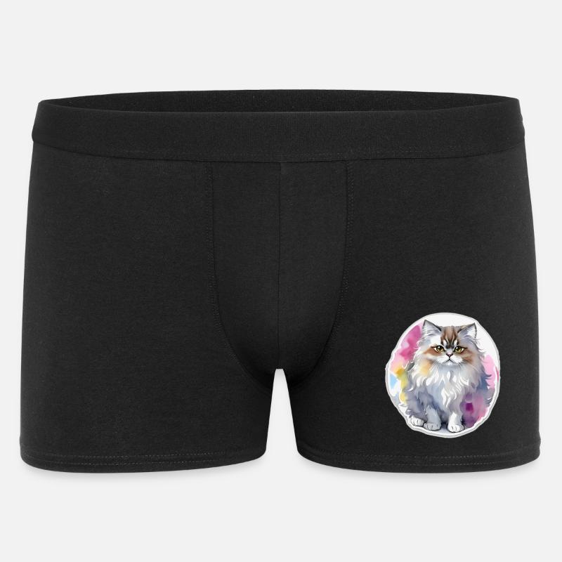 Perserkatze - Männer Boxer Shorts - Schwarz