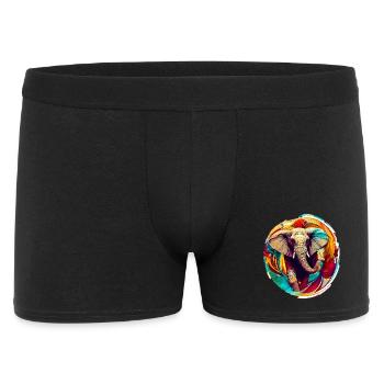 Elefant - Männer Boxer Shorts - Schwarz - Vorne