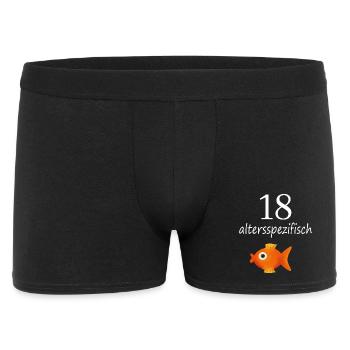 18.Geburtstag volljährig - Männer Boxer Shorts - Schwarz - Vorne