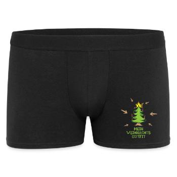 mein weihnachtsoutfit Symbol Tanne Weihnachten - Männer Boxer Shorts - Schwarz - Vorne