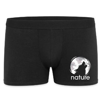 Nature Wolf Moon Howl Evening Night Shadow Logo - Men's Boxer Shorts - black - Front