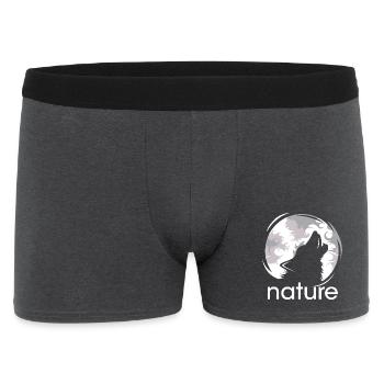 natur wolf mond jaulen Abend Nacht Schatten Logo - Männer Boxer Shorts - Anthrazit - Vorne