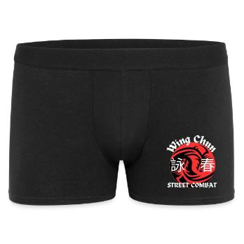 Wing Chun Straßenkampf T-Shirt - Männer Boxer Shorts - Schwarz - Vorne