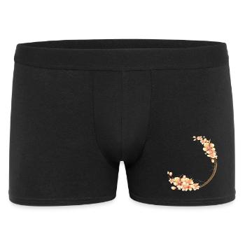 Couronne de fleurs de pêcher dans un ton pêche doux et velouté - Boxer Homme - noir - Devant