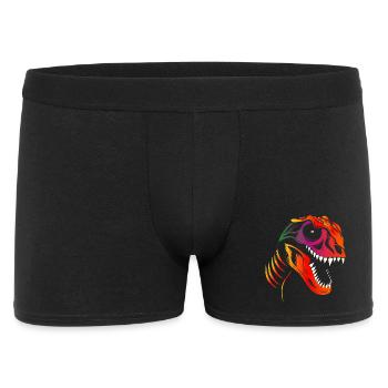 Colorful Dinosaur Skull Tyrannosaurus Rex Head - Men's Boxer Shorts - black - Front