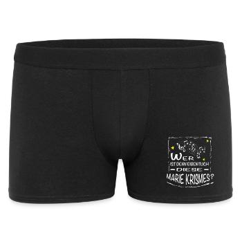 Wer ist denn eigentlich diese MARIE Krismes - Männer Boxer Shorts - Schwarz - Vorne