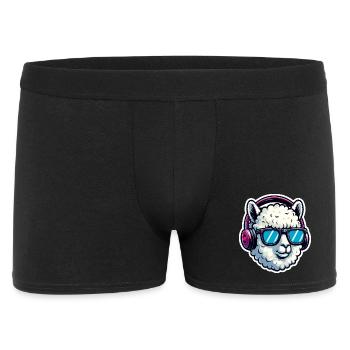 Alpaca with sunglasses and headphones - Men's Boxer Shorts - black - Front