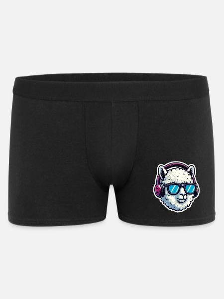 Alpakka med solbriller og hodetelefoner - Boxer Shorts for menn - svart