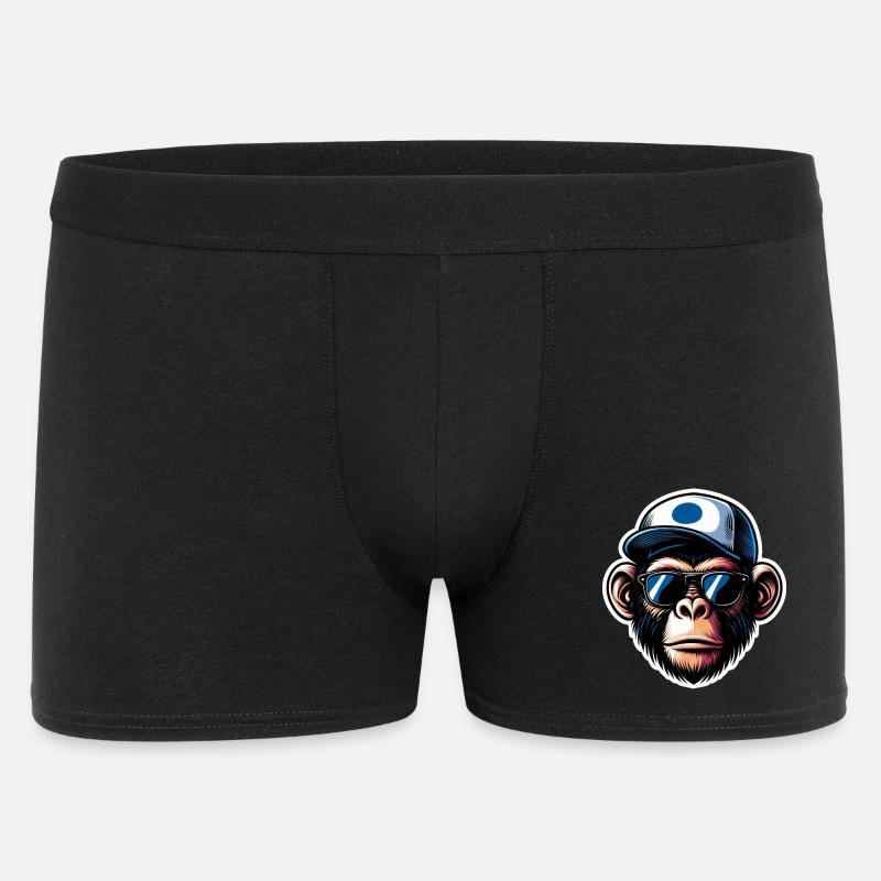 Affe Brille Cap - Männer Boxer Shorts - Schwarz