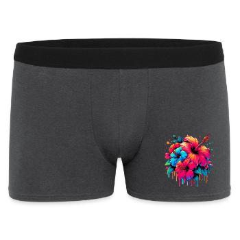 Hibiscus Flowers - Men's Boxer Shorts - charcoal grey - Front