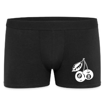 8-Kugel Kirschen Kreativ Minimalistisch - Männer Boxer Shorts - Schwarz - Vorne