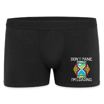 dont panic i´m loading - retro gamer - Männer Boxer Shorts - Schwarz - Vorne