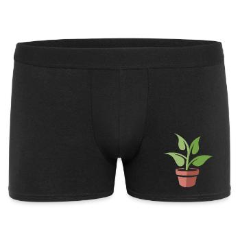 Potted plant as a symbol - cartoon and comic nature - Men's Boxer Shorts - black - Front