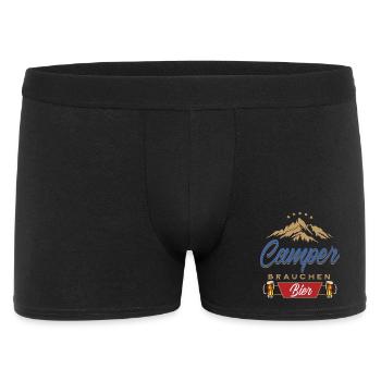 Camper brauchen Bier Campen - Männer Boxer Shorts - Schwarz - Vorne