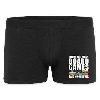 Zu viele Brettspiele lustiger Spruch - Männer Boxer Shorts - Schwarz - Vorne