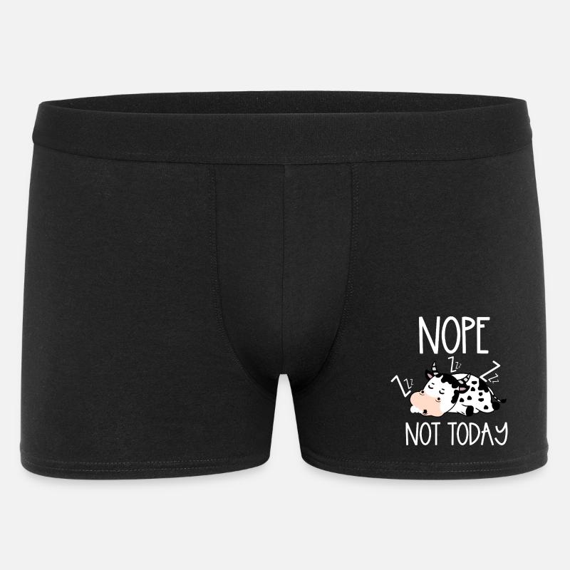 Nope not today cow - Männer Boxer Shorts - Schwarz