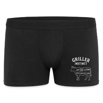 Griller Instinct – BBQ-Shirt für echte Grillfans - Männer Boxer Shorts - Schwarz - Vorne