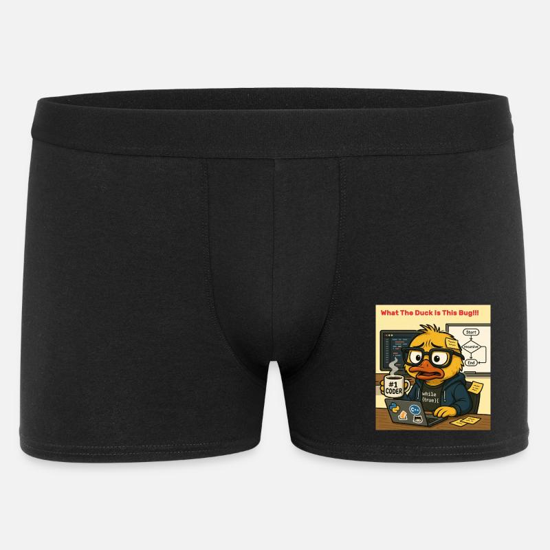 Funny Coding Duck Illustration - Men's Boxer Shorts - black