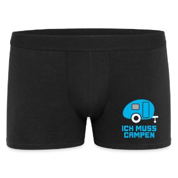 Caravan campen Fan Wohnwagen Hobby Urlaub Rentner - Männer Boxer Shorts - Schwarz - Vorne