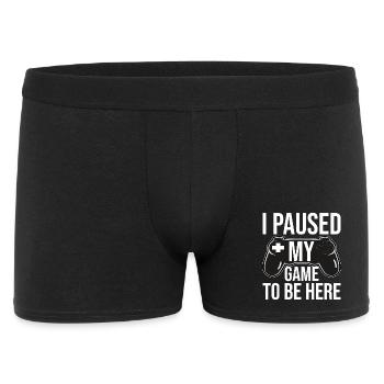 J’ai mis mon jeu en pause pour être ici - Boxer Homme - noir - Devant
