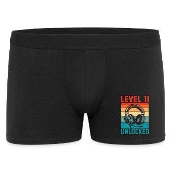 Level 11 freigeschaltet, 11. Jahrestag - Männer Boxer Shorts - Schwarz - Vorne