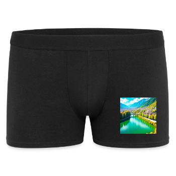 Vallée Émeraude et Village Alpin - Boxer Homme - noir - Devant