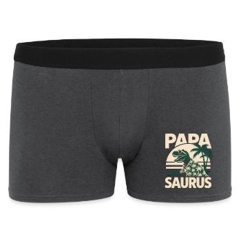 Papa Saurus Rex Dinosaurier Vatertag Geschenk - Männer Boxer Shorts - Anthrazit - Vorne