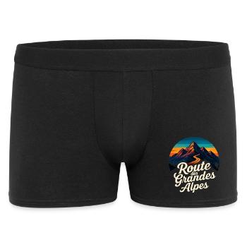 Route des Grandes Alpes Vintage - Männer Boxer Shorts - Schwarz - Vorne