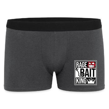 Rage Bait King Online Troll Attention Fun - Men's Boxer Shorts - charcoal grey - Front