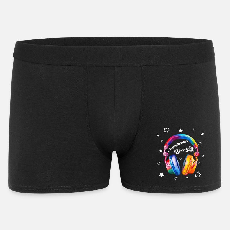 Christmas Rock Kopfhörer Weihnachten cool - Männer Boxer Shorts - Schwarz