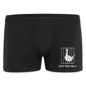 Goose – Wurde zu albern - Männer Boxer Shorts - Schwarz - Vorne