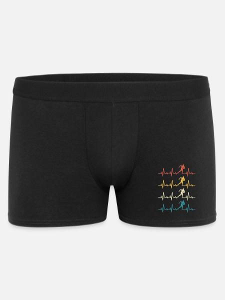 Rugby, Herzschlag, Retro-Rugby - Männer Boxer Shorts - Schwarz