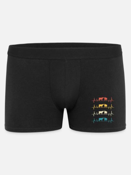 Retro Cows Herzschlag-Kuh-Geschenk - Männer Boxer Shorts - Schwarz