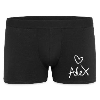 Alex Name mit A Mädchenname Geburt Baby Shower - Männer Boxer Shorts - Schwarz - Vorne